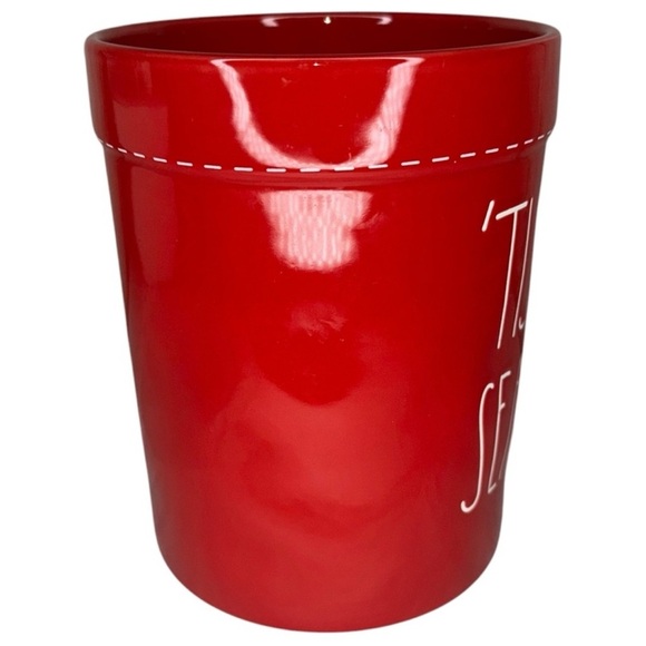 Rae Dunn Christmas Holiday Kitchen Utensils Holder/Crock TIS THE SEASON in RED - Picture 3 of 5
